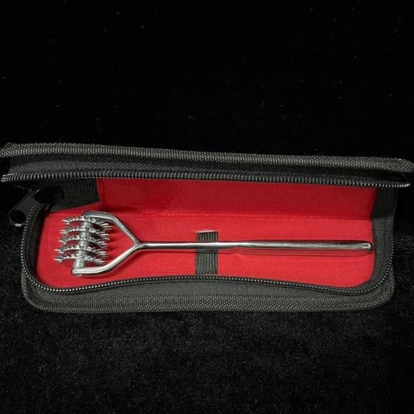 Five Head Pin Steel Wartenburg Wheels Male Sex Rings - - Electro Sex