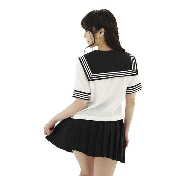 Hentai Sailor Skirt, Bluse and Scarf With Red Ribbon - - Skirts And Club Wear