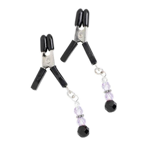 Jump Nipple Clamps with Glass Beads Max Stamina Support - - Nipple and Clit Clamps