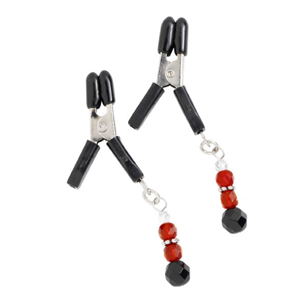 Jump Nipple Clamps with Glass Beads Max Stamina Support - - Nipple and Clit Clamps