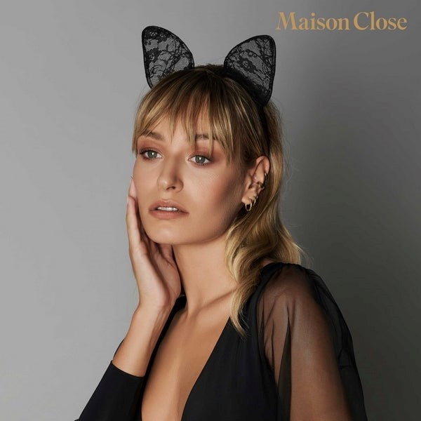 MAISON CLOSE Head Band With Feline Ears Cock Fit Delights - - Fancy Dress Ups