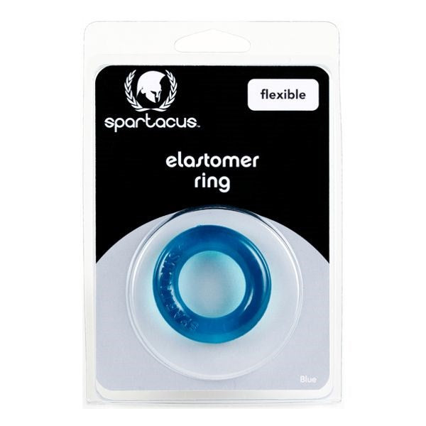 Relaxed Fit Elastomer Stretchy Penis Ring Blue - - Stretchy Cock Rings