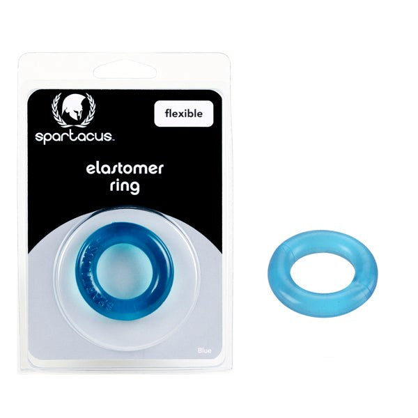 Relaxed Fit Elastomer Stretchy Penis Ring Blue - - Stretchy Cock Rings