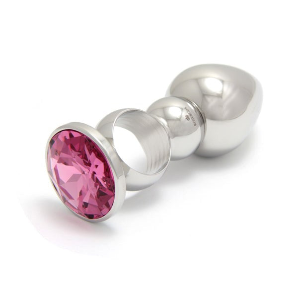 ROSEBUDS Ringed Stainless Steel Butt Plug Gem - - Butt Plugs