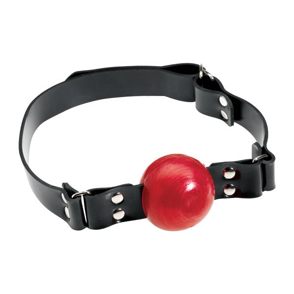 Rubberline Large Bondage Ball Gag Red - - Bondage Gags and Bits