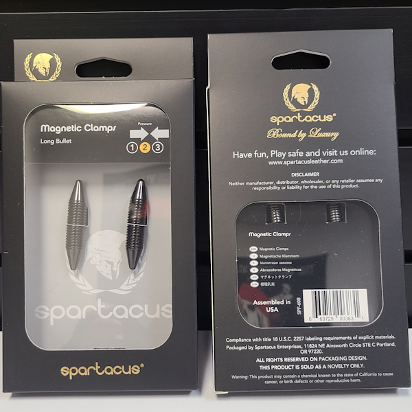 SPARTACUS Magnetic Tit or Clit Clamps Long Bullet - - Nipple and Clit Clamps