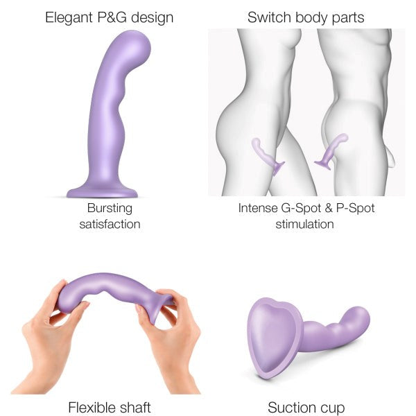 STRAP ON ME Angled Dildo Plug P&G Stimulator - Lilac - - Anal Dildos