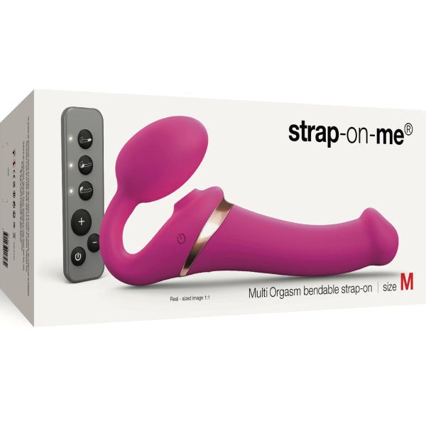 STRAP-ON-ME Multi Orgasm Bendable Strap-On - Fuschia - - Strap On Sextoys