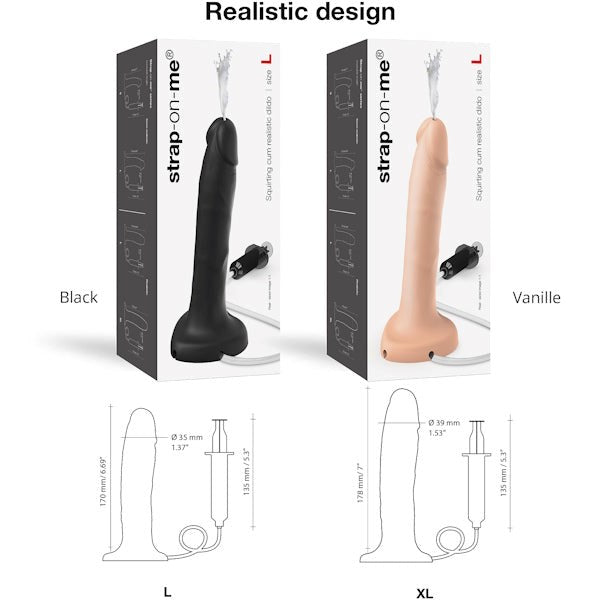 STRAP-ON-ME Squirting Realistic Cum Dildo - - Strap On Sextoys