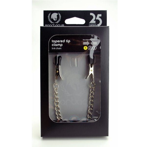 Spartacus' Pinchy Grip Nipple Clamps - Durable Chain for Prolonged Pleasure - - Nipple and Clit Clamps