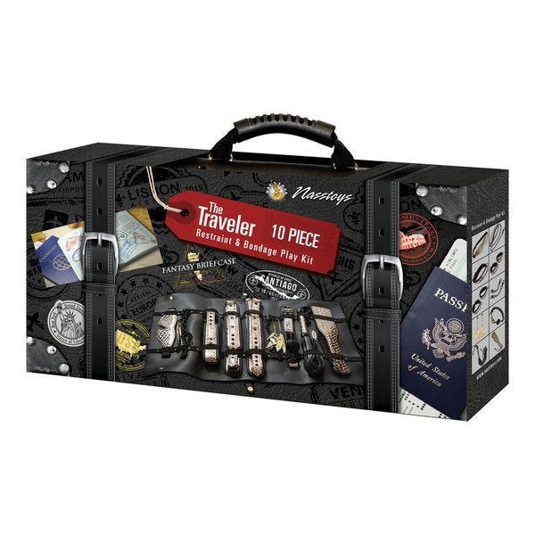 Nasstoys Luxury BDSM Travel Kit THE TRAVELER 10 PC Bondage Set with Case - - Bondage Kits