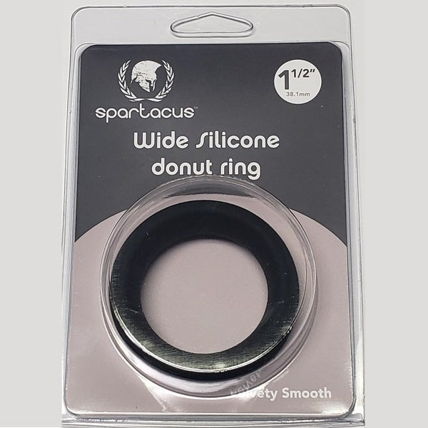 Wide Silicone Donut Ring Black 1.5 inches For Penis Pumps - - Stretchy Cock Rings