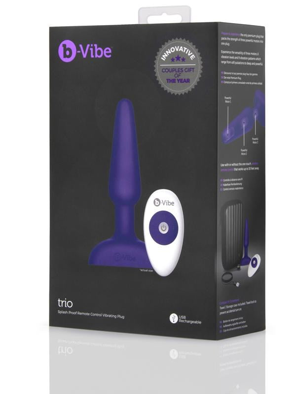 B Vibe Versatile Pleasure Enhancer Trio Plug Triple Motor Vibration - - Butt Plugs