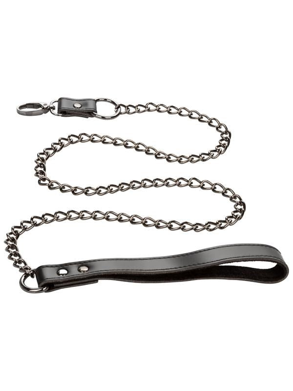 California Exotics Euphoria Collection BDSM Collar With Chain Leash - - Collars and Leads