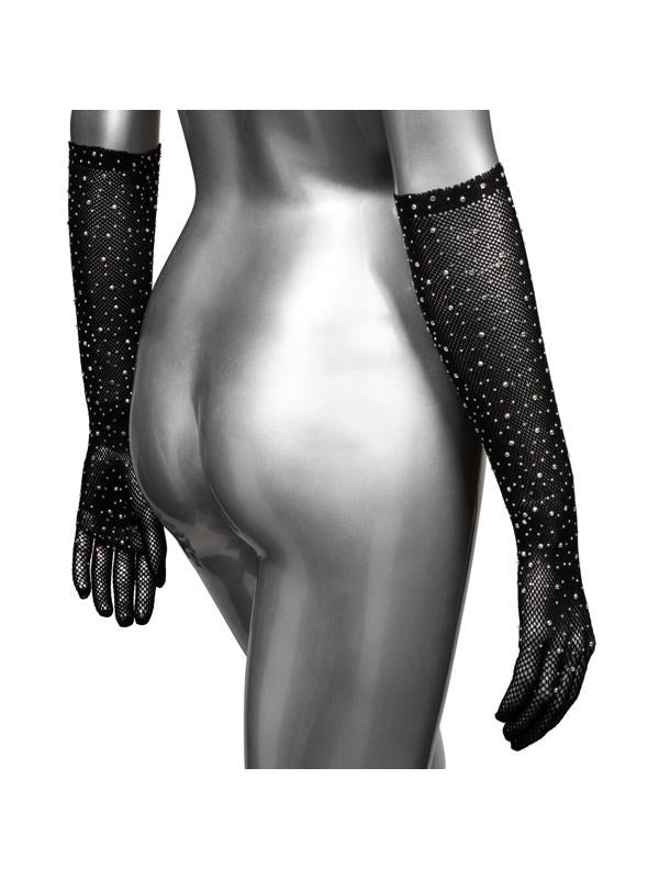 California Exotics Radiance Full Length Mesh Gloves Bold Dazzling Rhinestone - - Wigs and Gloves