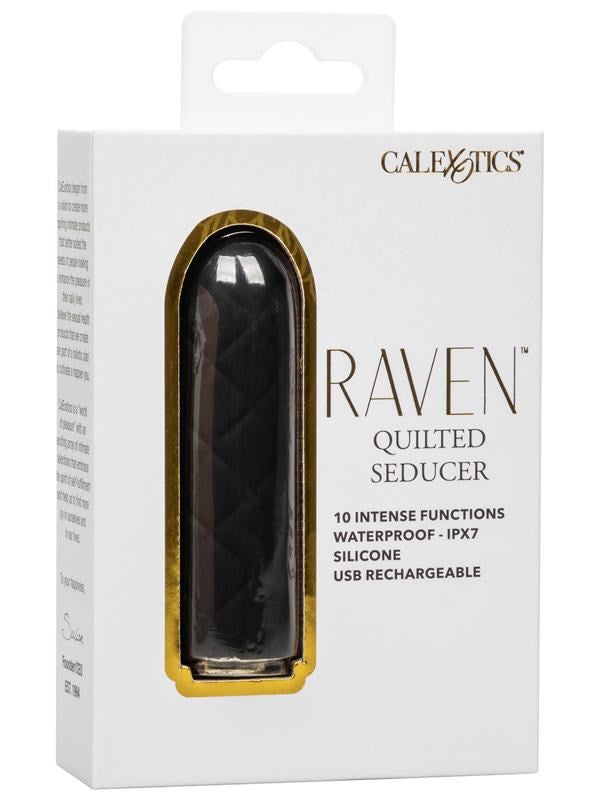 California Exotics Raven Quilted Seducer Compact 10 Functions Mini Vibrator - - Bullet Vibrators
