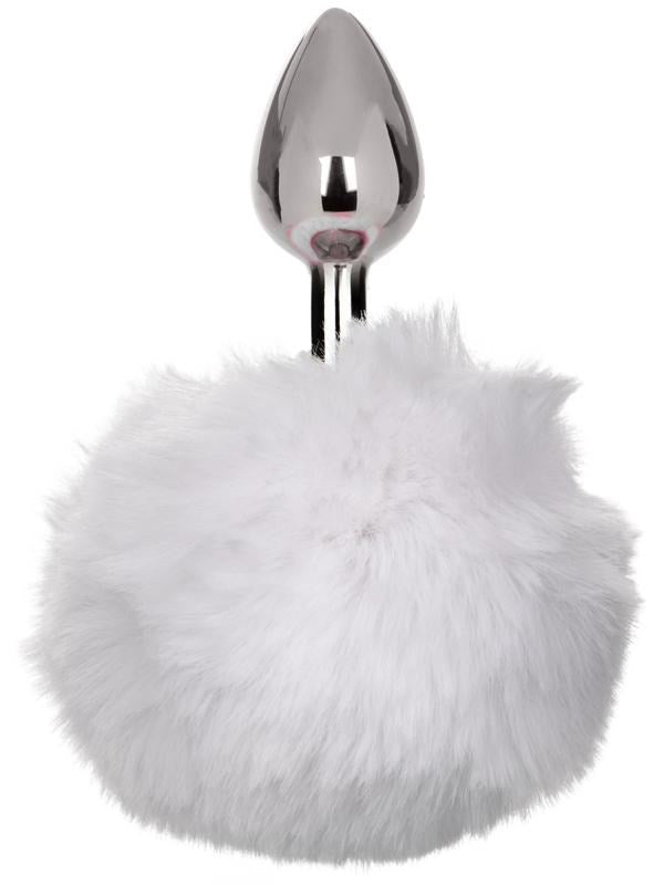 California Exotics Running Wild Bunny Metallic Anal Probe with Fluffy Tail - - Butt Plugs