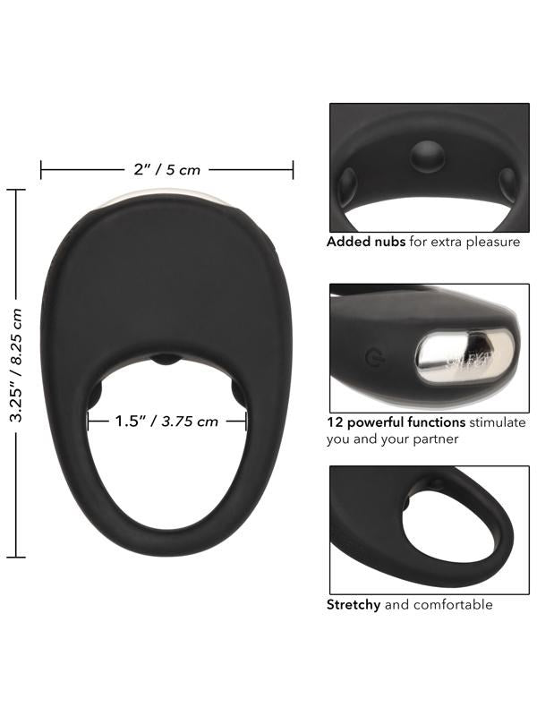 California Exotics Silicone Rechargeable Pleasure Vibrating Cock Ring - - Vibrating Cock Rings