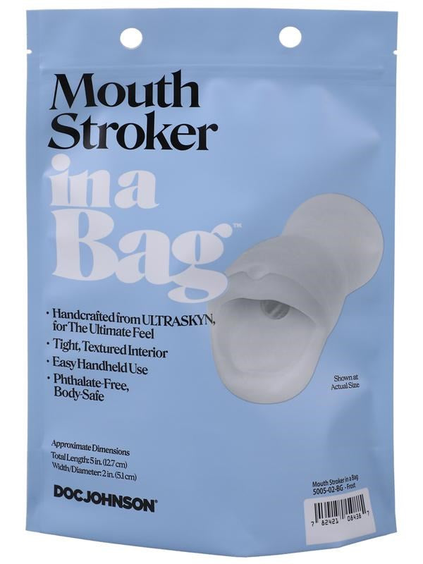 Doc Johnson Lifelike & Textured Mouth Stroker In A Bag - - Masturbators and Strokers