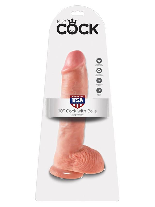 Pipedream Products King Cock 10 inch Cock With Balls Realistic Dildo - - Realistic Dildos