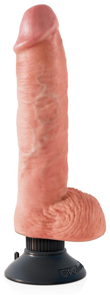 King Cock 10 Inch Vibrating Cock with Balls and Suction Cup - - Vibrating Dildos