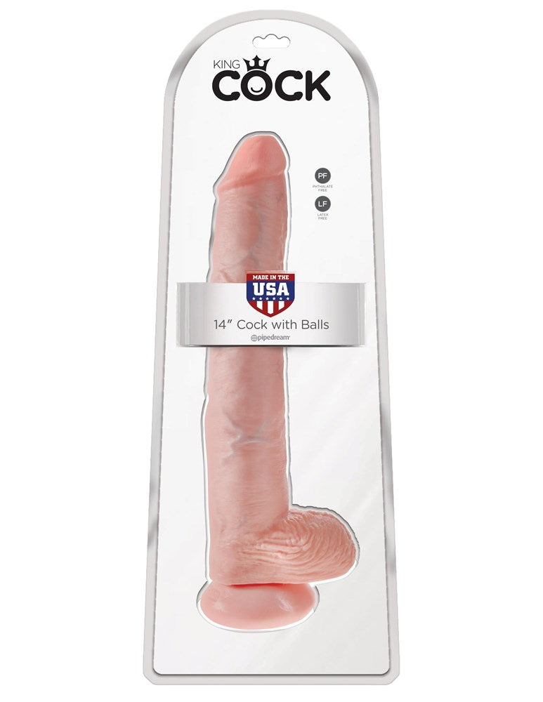 Pipedream Products King Cock 14 Inch Cock with Balls Realistic Dildo - - Realistic Dildos