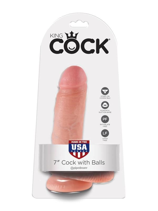 Pipedream Products King Cock 7 inch Cock With Balls Realistic Dildo - - Realistic Dildos