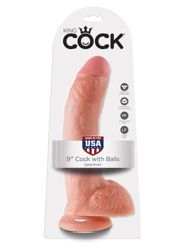 Pipedream Products King Cock 9 inch Cock With Balls Suction Cup Dildo - - Realistic Dildos