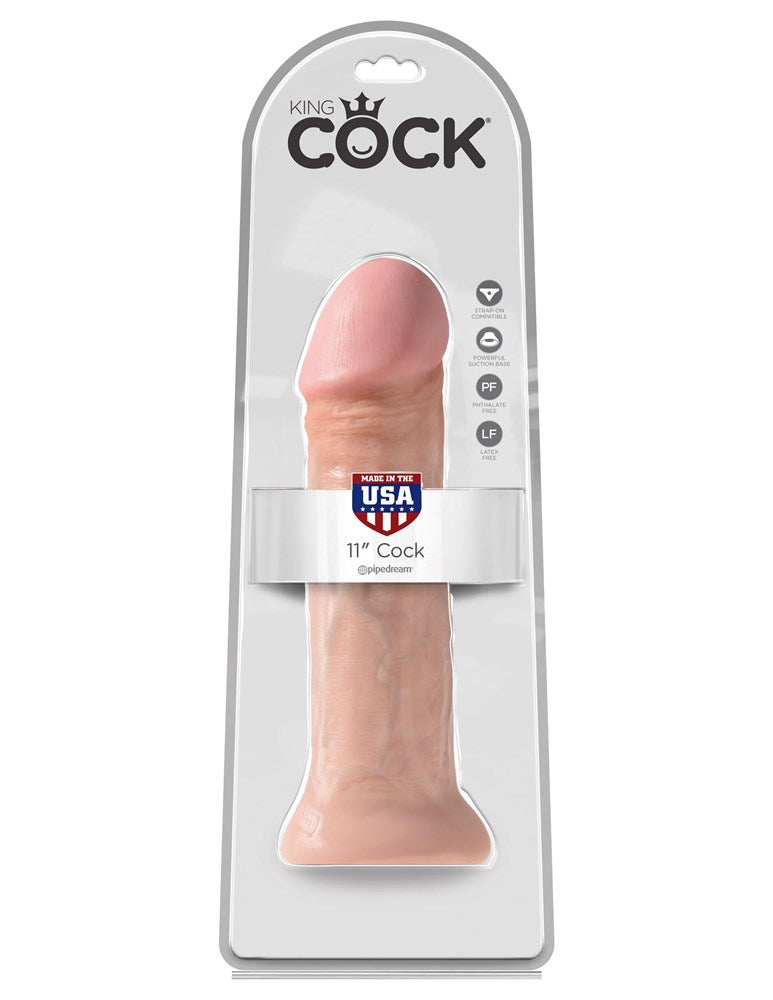 Pipedream Products King Cock Suction Cup Base Realistic Dildo Flesh 11 12 Inch - - Realistic Dildos