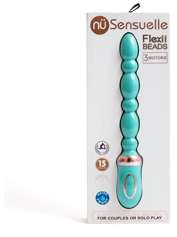 Nu Sensuelle Flexii 15 Functions Vibrating Anal Beads USB Rechargeable - - Anal Beads and Balls