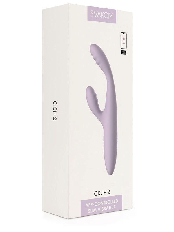 Svakom Cici + 2 App Controlled Slim Rabbit Vibrator with Heating Function - - Rabbit Vibrators