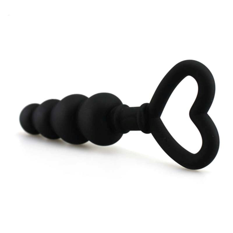 BDStyle Heart Shaped Anal Plug Body Safe Silicone with Heart Handle - - Anal Beads and Balls
