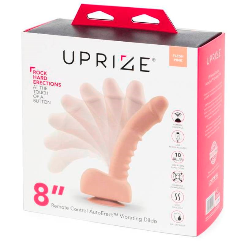 Love Honey Uprize Remote Control AutoErect 8 Inch Vibrating Dildo - - Realistic Dildos