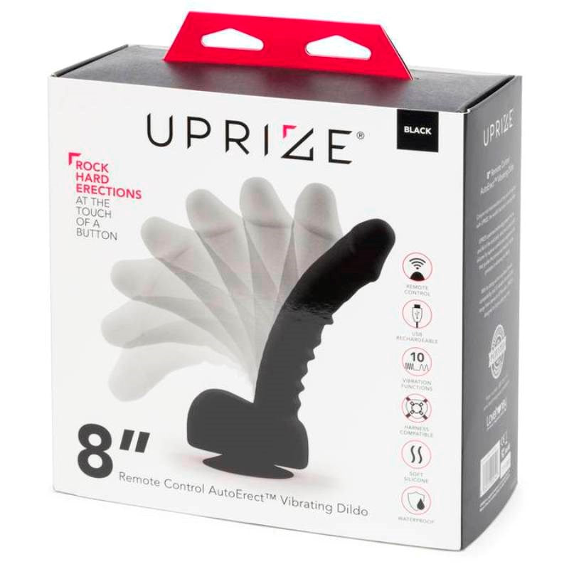 Love Honey Uprize Remote Control AutoErect 8 Inch Vibrating Dildo - - Realistic Dildos