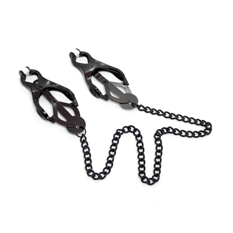 BDStyle Japanese Clover Clamps With Chain for Nipple Stimulation - - Breast and Nipple Toys