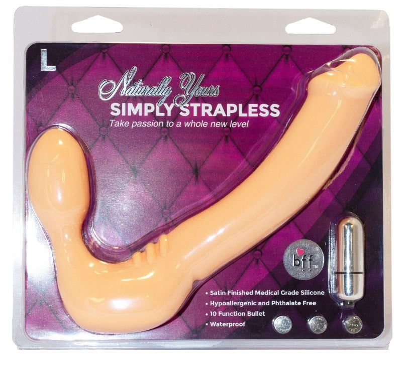 SI Novelties Simply Strapless Vibrating Silicone Strap On Large Dildo - - Strap On Sextoys
