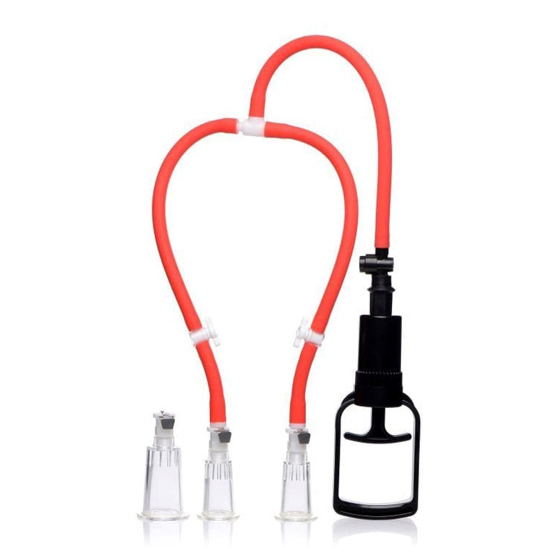 BDStyle Powerful Trio Nipple Suction Enhancer with Triple Cup Design - - Breast and Nipple Toys