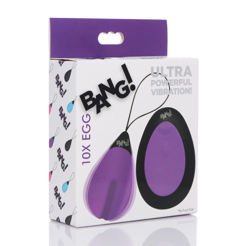 XR Brands Bang!10X Remote Egg Vibrator - - Non-Realistic Dildos