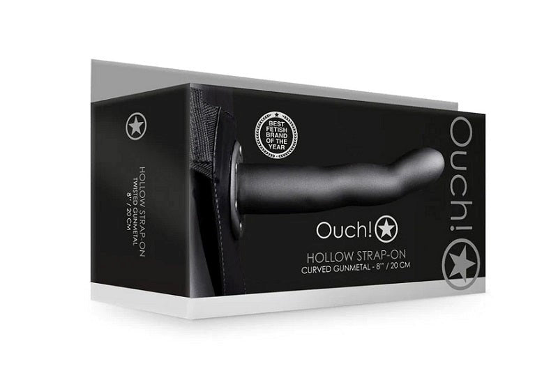 Shots Toys Pleasure Amplifier Curved Hollow Strap On 8 Inch Premium Silicone - - Realistic Dildos