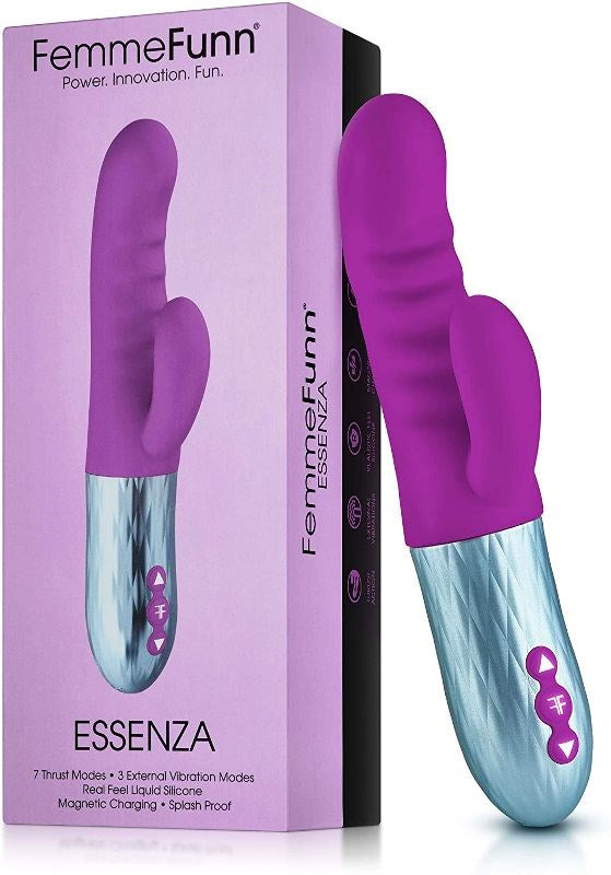 VVOLE LLC Femmefunn Essenza Thrusting Rabbit Vibrator Advanced Dual Action - - Rabbit Vibrators