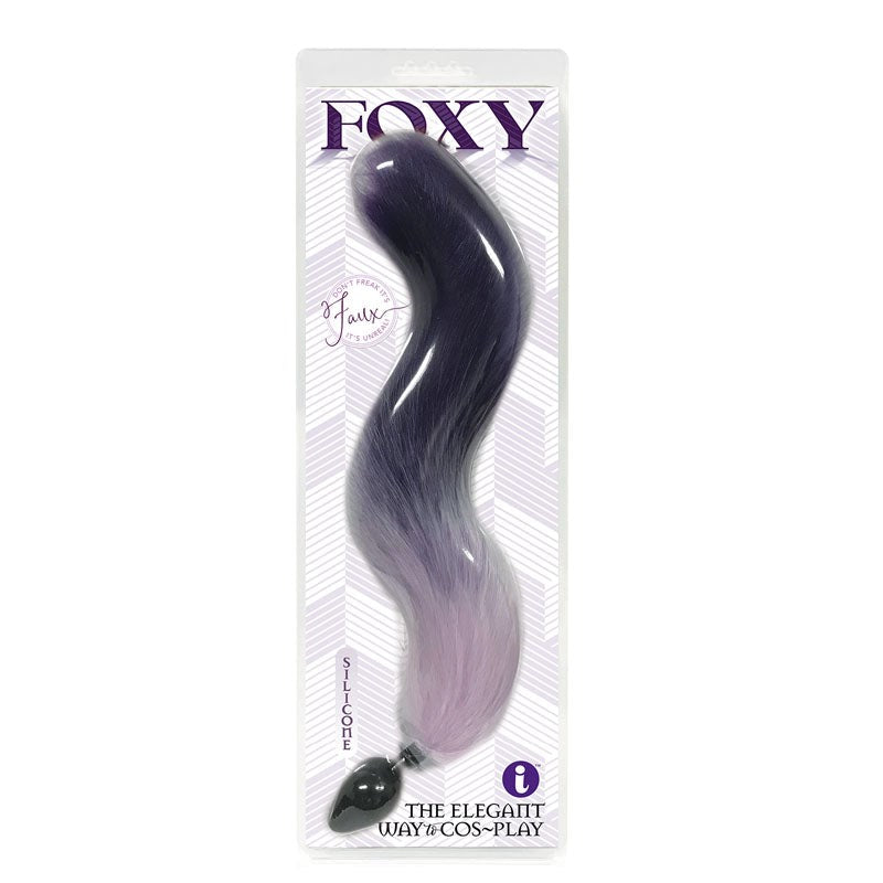 Icon Brands Foxy Tail Silicone Butt Plug with 18 Inch Faux Fur Tail - - Realistic Dildos