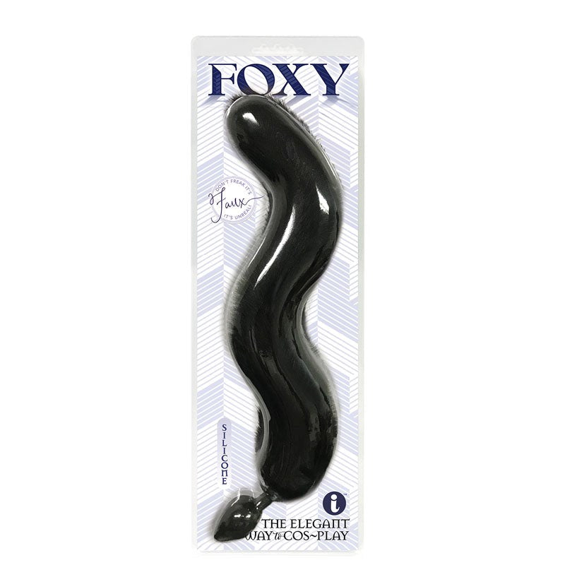 Icon Brands Foxy Tail Silicone Butt Plug with 18 Inch Faux Fur Tail - - Realistic Dildos