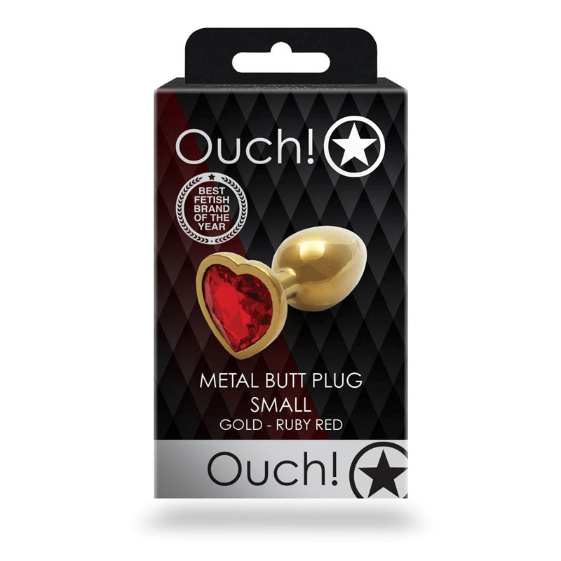 Shots Toys OUCH! Heart Gem Butt Plug Small with Heart Gem Base - - Butt Plugs