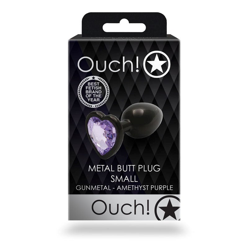 Shots Toys OUCH! Heart Gem Butt Plug Small with Heart Gem Base - - Butt Plugs