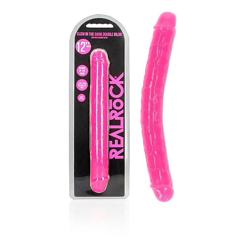 Shots Toys REALROCK Dual Ended Glow in the Dark Dildo 30cm TPE - - Realistic Dildos