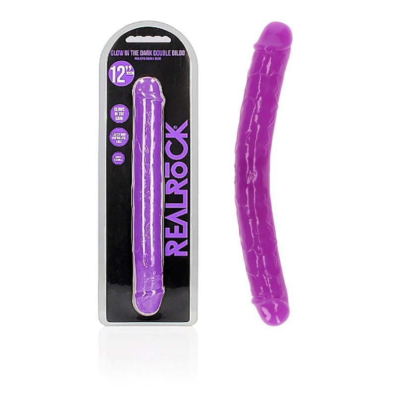 Shots Toys REALROCK Dual Ended Glow in the Dark Dildo 30cm TPE - - Realistic Dildos