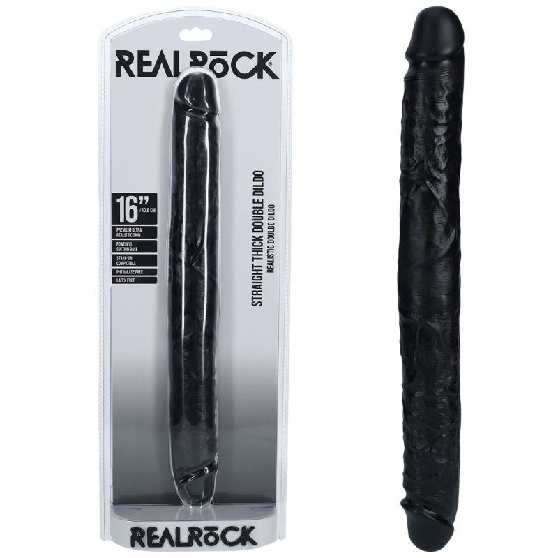 Shots Toys REALROCK Dual Delight 40cm Thick Double Dildo Premium Silicone - - Realistic Dildos