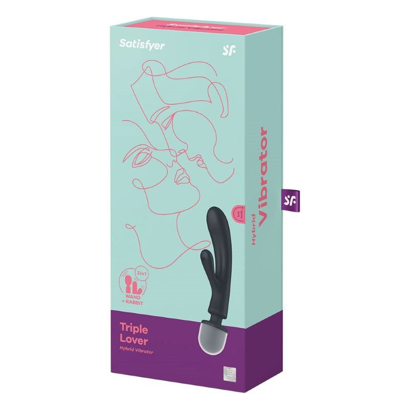 Satisfyer Triple Lover Rabbit Style Clitoral and G Spot Stimulator Triple Motor - - Glass Sex Toys