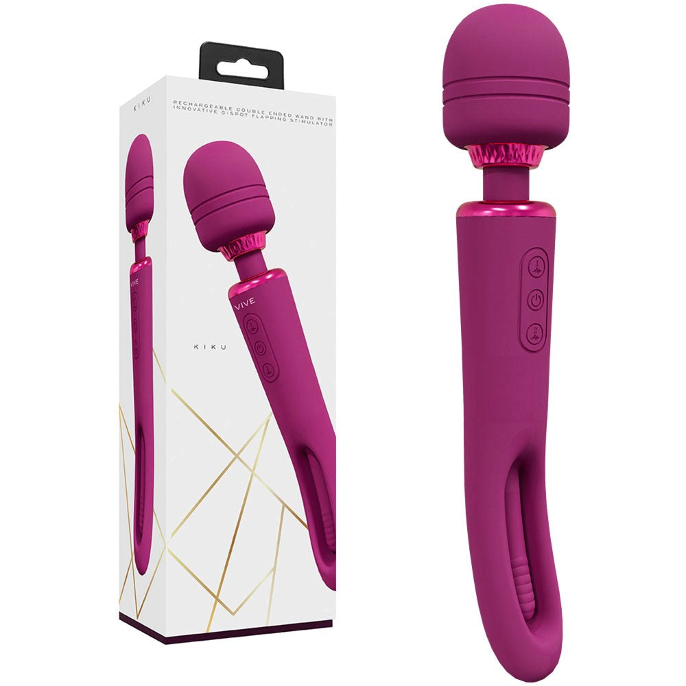 Shots Toys VIVE Kiku Flapping Tongue and Vibrating Wand Dual Stimulation - - Body Wands