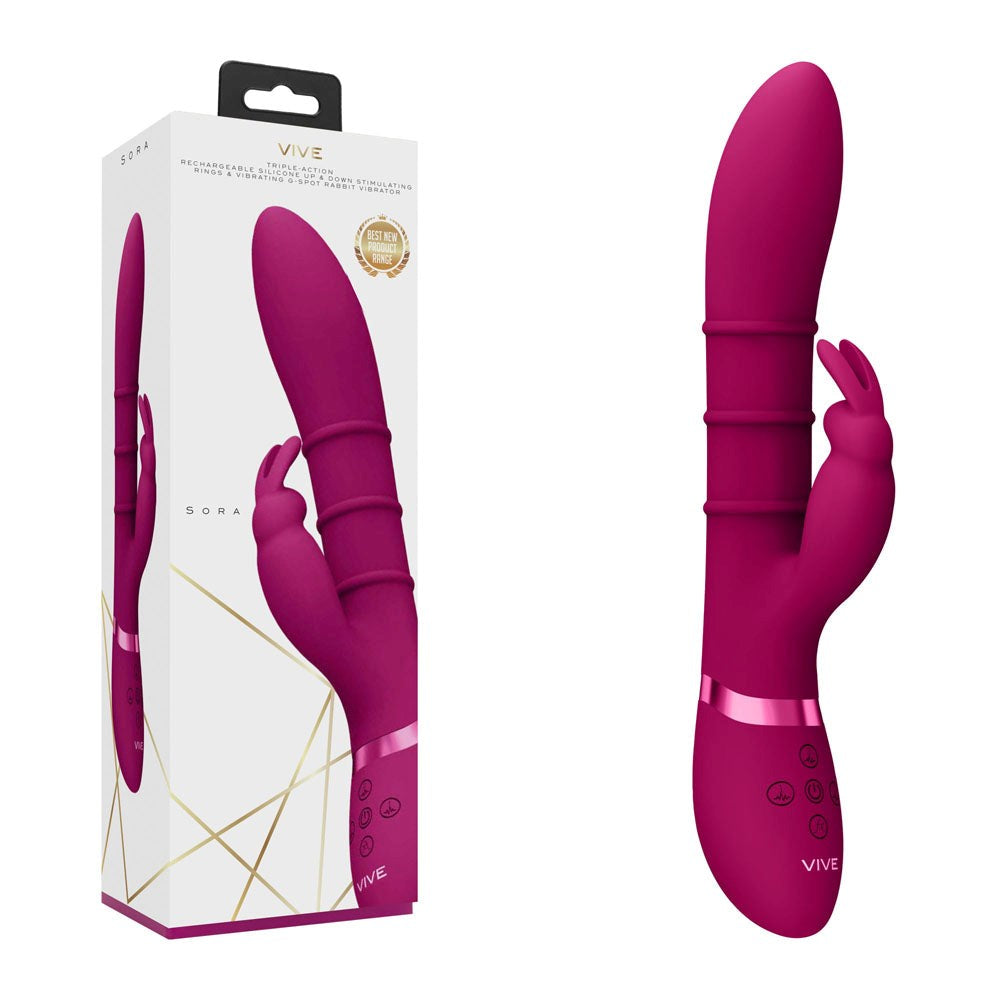 Shots Toys VIVE Sora Transformative Rabbit Vibrator 1000 Settings Dual Stimulation - - Realistic Dildos